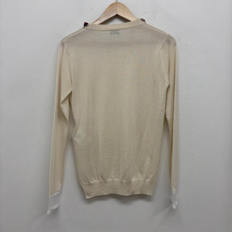 フェンディ FENDI ニット、セーター 長袖 フラワースタッズ トップス ニット カシミア混 薄手 38 白 / ホワイト / white レディース USED 古着 中古 50160750