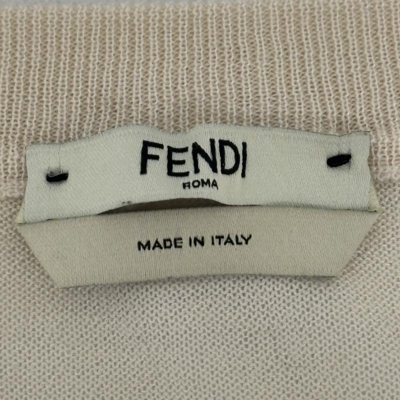 フェンディ FENDI ニット、セーター 長袖 フラワースタッズ トップス ニット カシミア混 薄手 38 白 / ホワイト / white レディース USED 古着 中古 50160750