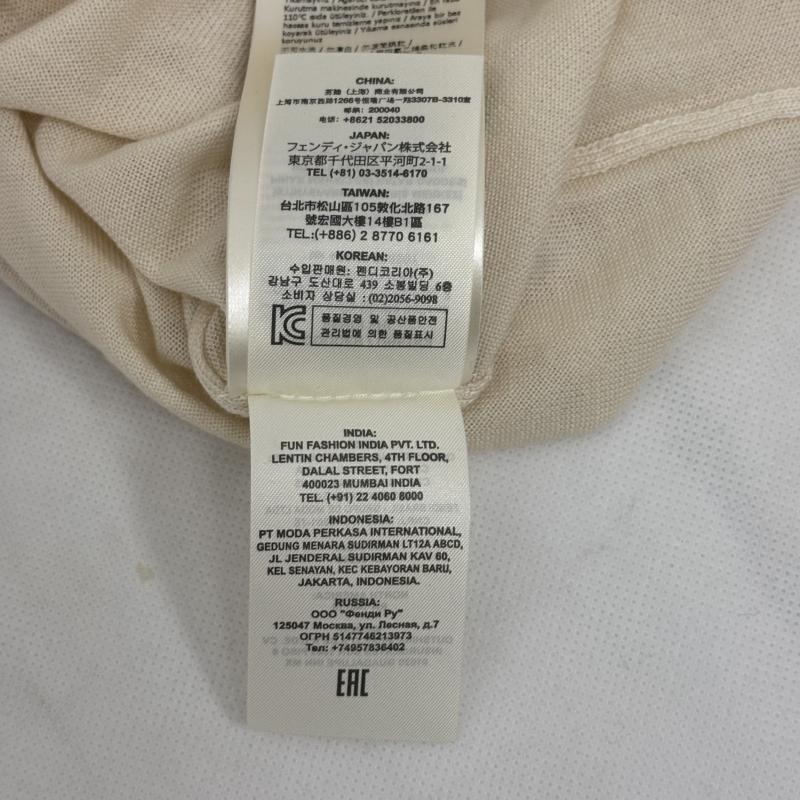フェンディ FENDI ニット、セーター 長袖 フラワースタッズ トップス ニット カシミア混 薄手 38 白 / ホワイト / white レディース USED 古着 中古 50160750