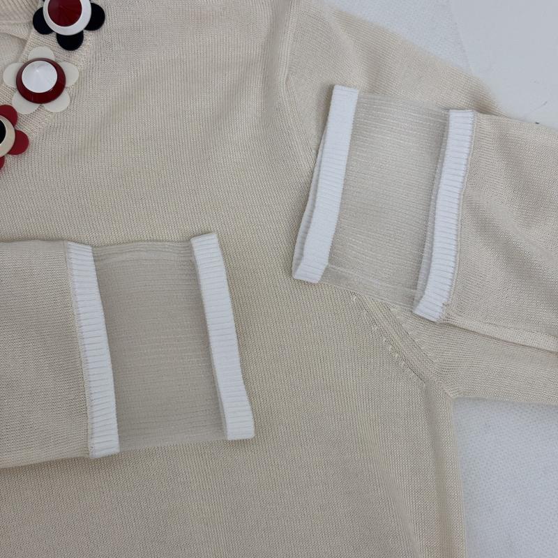 フェンディ FENDI ニット、セーター 長袖 フラワースタッズ トップス ニット カシミア混 薄手 38 白 / ホワイト / white レディース USED 古着 中古 50160750