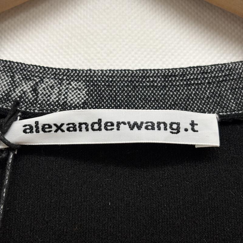 アレキサンダーワン ALEXANDER WANG カットソー 半袖 ロゴ トリム 半袖 ニット トップス ロゴジャガードTシャツ M 黒 / ブラック / black レディース USED 古着 中古 50160753