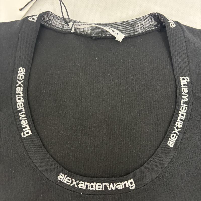 アレキサンダーワン ALEXANDER WANG カットソー 半袖 ロゴ トリム 半袖 ニット トップス ロゴジャガードTシャツ M 黒 / ブラック / black レディース USED 古着 中古 50160753