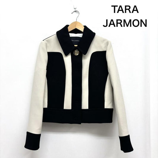 タラ ジャーモン Tara Jarmon ジャケット、上着 ジャケット、ブレザー ジャケット ドレス スナップボタン 40 白 / ホワイト / white X 黒 / ブラック / black レディース USED 古着 中古 50160755