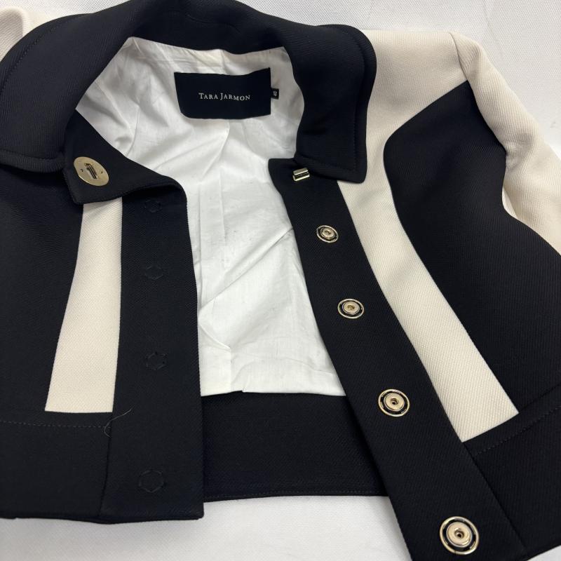タラ ジャーモン Tara Jarmon ジャケット、上着 ジャケット、ブレザー ジャケット ドレス スナップボタン 40 白 / ホワイト / white X 黒 / ブラック / black レディース USED 古着 中古 50160755