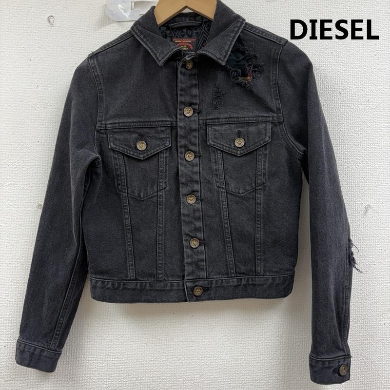 ディーゼル DIESEL ジャケット、上着 ジャンパー、ブルゾン シリアルナンバー 6 of 20 青山店限定 岡山デニム ダメージ加工 ジャケット XS 黒 / ブラック / black レディース USED 古着 中古 50160756