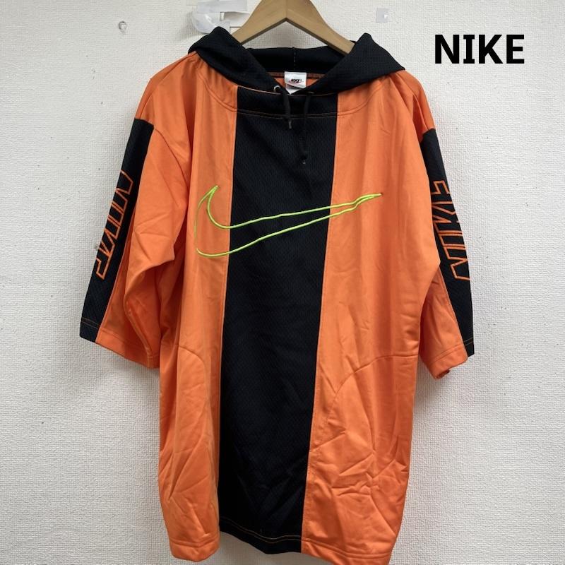 ナイキ NIKE パーカー 七分袖 ゲーム シャツ パーカー スウッシュロゴ 刺繍 ツートンカラー フーディー M ロゴ、文字 橙 / オレンジ / orange メンズ USED 古着 中古 50160759
