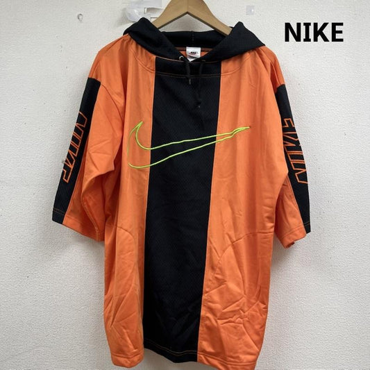 ナイキ NIKE パーカー 七分袖 ゲーム シャツ パーカー スウッシュロゴ 刺繍 ツートンカラー フーディー M ロゴ、文字 橙 / オレンジ / orange メンズ USED 古着 中古 50160759
