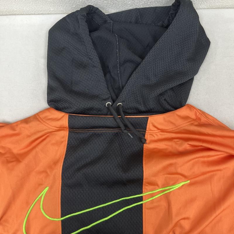 ナイキ NIKE パーカー 七分袖 ゲーム シャツ パーカー スウッシュロゴ 刺繍 ツートンカラー フーディー M ロゴ、文字 橙 / オレンジ / orange メンズ USED 古着 中古 50160759
