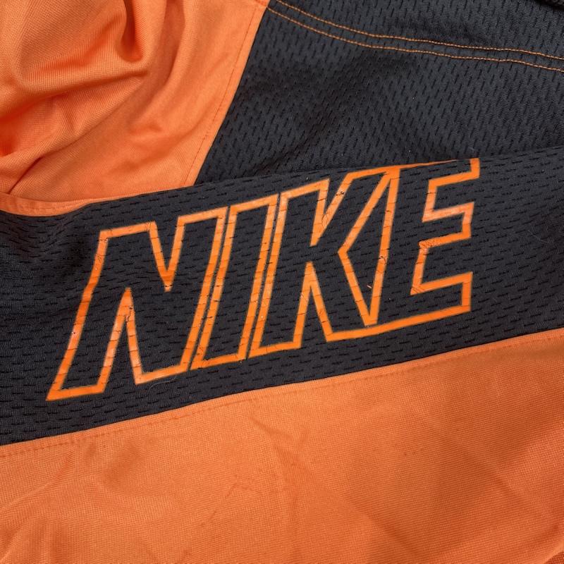 ナイキ NIKE パーカー 七分袖 ゲーム シャツ パーカー スウッシュロゴ 刺繍 ツートンカラー フーディー M ロゴ、文字 橙 / オレンジ / orange メンズ USED 古着 中古 50160759