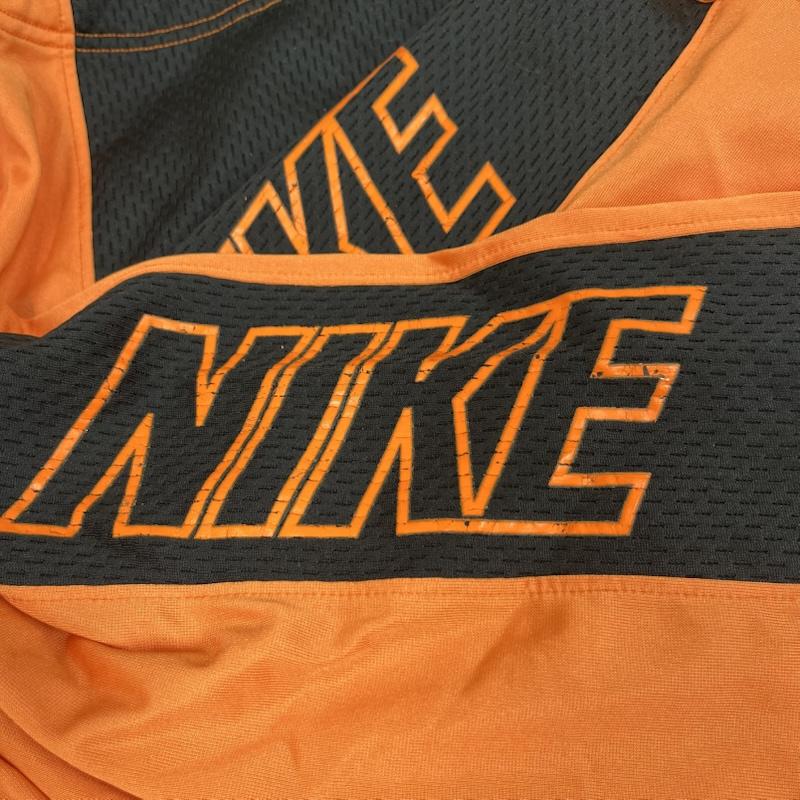 ナイキ NIKE パーカー 七分袖 ゲーム シャツ パーカー スウッシュロゴ 刺繍 ツートンカラー フーディー M ロゴ、文字 橙 / オレンジ / orange メンズ USED 古着 中古 50160759