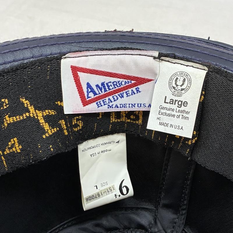 古着 USED 帽子 ハット AMERICAN HEADWEAR レザー ペンキ ダメージ加工 USA製 ハット - メンズ USED 古着 中古 50160788