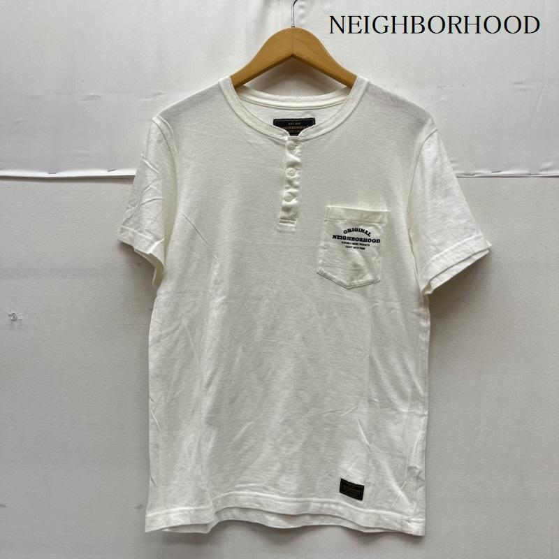 ネイバーフッド NEIGHBORHOOD Tシャツ 半袖 15ss 半袖 ロゴ Tシャツ ヘンリーネック ワンポイント グラフィック S ロゴ、文字 白 / ホワイト / white メンズ USED 古着 中古 50160791