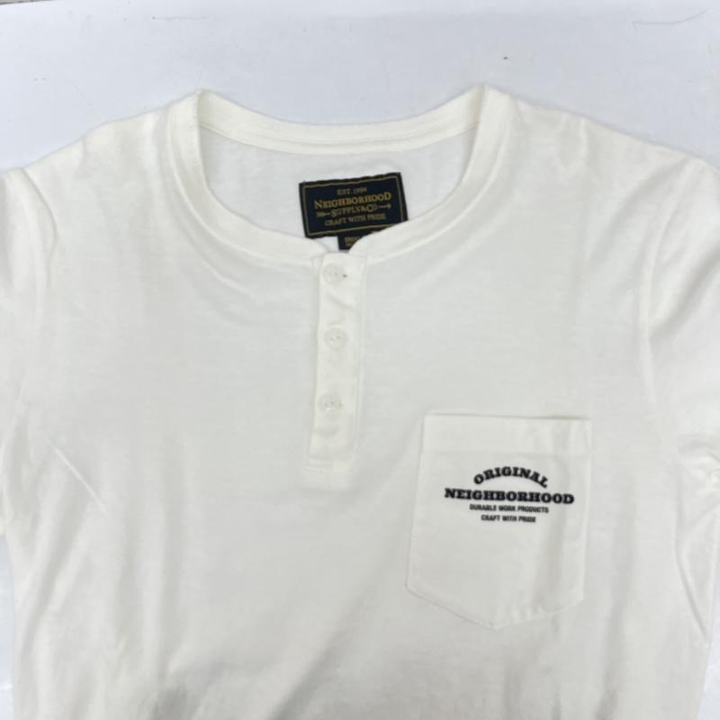 ネイバーフッド NEIGHBORHOOD Tシャツ 半袖 15ss 半袖 ロゴ Tシャツ ヘンリーネック ワンポイント グラフィック S ロゴ、文字 白 / ホワイト / white メンズ USED 古着 中古 50160791
