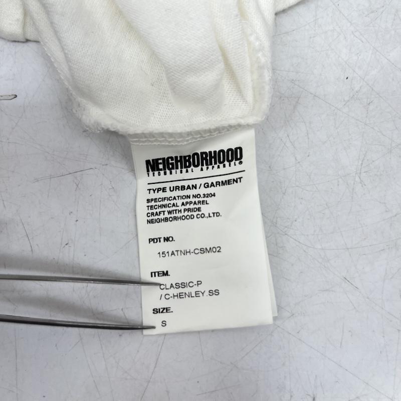 ネイバーフッド NEIGHBORHOOD Tシャツ 半袖 15ss 半袖 ロゴ Tシャツ ヘンリーネック ワンポイント グラフィック S ロゴ、文字 白 / ホワイト / white メンズ USED 古着 中古 50160791