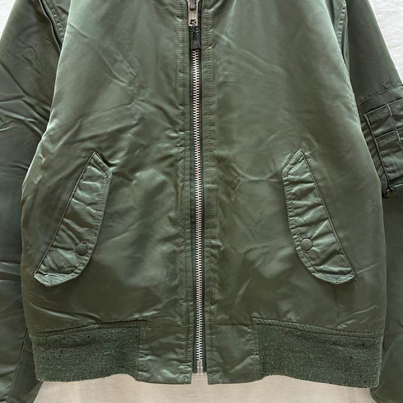 ヴィンテージ VINTAGE ジャケット、上着 フライトジャケット USA製 IDEAL ジッパー ナイロン MA-1 ボンバー フライトジャケット ミリタリー L メンズ USED 古着 中古 50160792