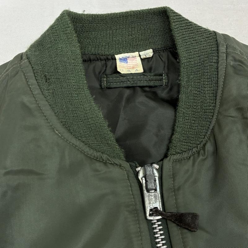 ヴィンテージ VINTAGE ジャケット、上着 フライトジャケット USA製 IDEAL ジッパー ナイロン MA-1 ボンバー フライトジャケット ミリタリー L メンズ USED 古着 中古 50160792