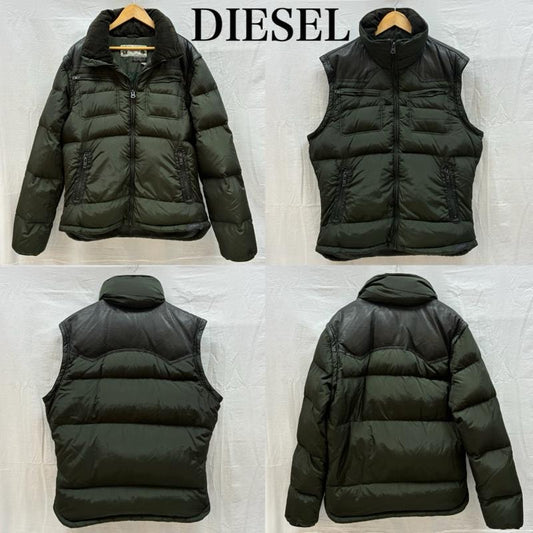 ディーゼル DIESEL ジャケット、上着 ダウンジャケット シープ レザー ナイロン 切替 3WAY ダウンジャケット 収納フード ベスト XXL メンズ USED 古着 中古 50160798