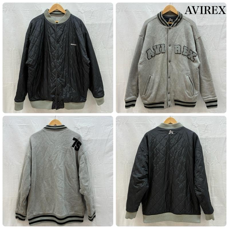 アヴィレックス AVIREX ジャケット、上着 ジャンパー、ブルゾン 90s コットン ナイロン リバーシブル ヴァーシティ ジャケット スタジャン キルティング L メンズ USED 古着 中古 50160800