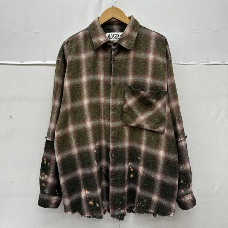 古着 USED シャツ、ブラウス 長袖 26SS SATOSHI NAKAMOTO PATCHWORK FLANNEL パッチワーク カットオフ フランネル チェック シャツ L 赤 / レッド / red X 緑 / グリーン / green X マルチカラー / マルチカラー / multicolor メンズ USED 古着 中古 50160805