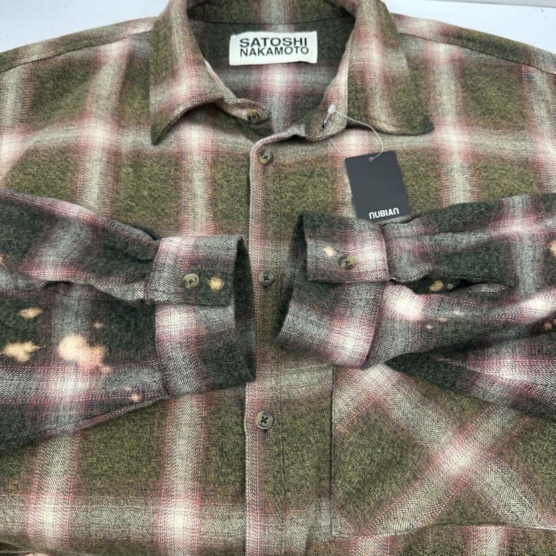 古着 USED シャツ、ブラウス 長袖 26SS SATOSHI NAKAMOTO PATCHWORK FLANNEL パッチワーク カットオフ フランネル チェック シャツ L 赤 / レッド / red X 緑 / グリーン / green X マルチカラー / マルチカラー / multicolor メンズ USED 古着 中古 50160805