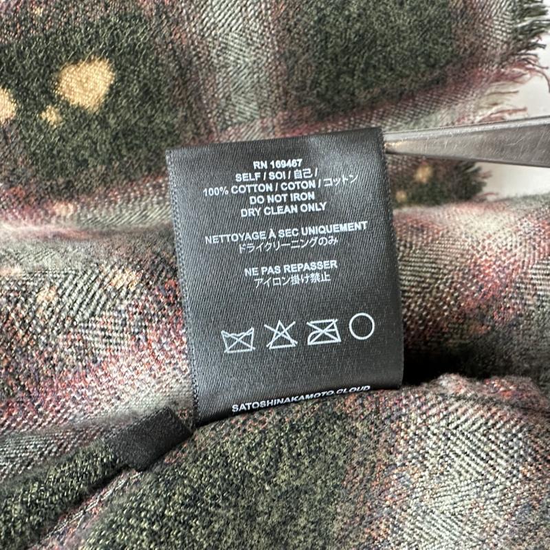 古着 USED シャツ、ブラウス 長袖 26SS SATOSHI NAKAMOTO PATCHWORK FLANNEL パッチワーク カットオフ フランネル チェック シャツ L 赤 / レッド / red X 緑 / グリーン / green X マルチカラー / マルチカラー / multicolor メンズ USED 古着 中古 50160805