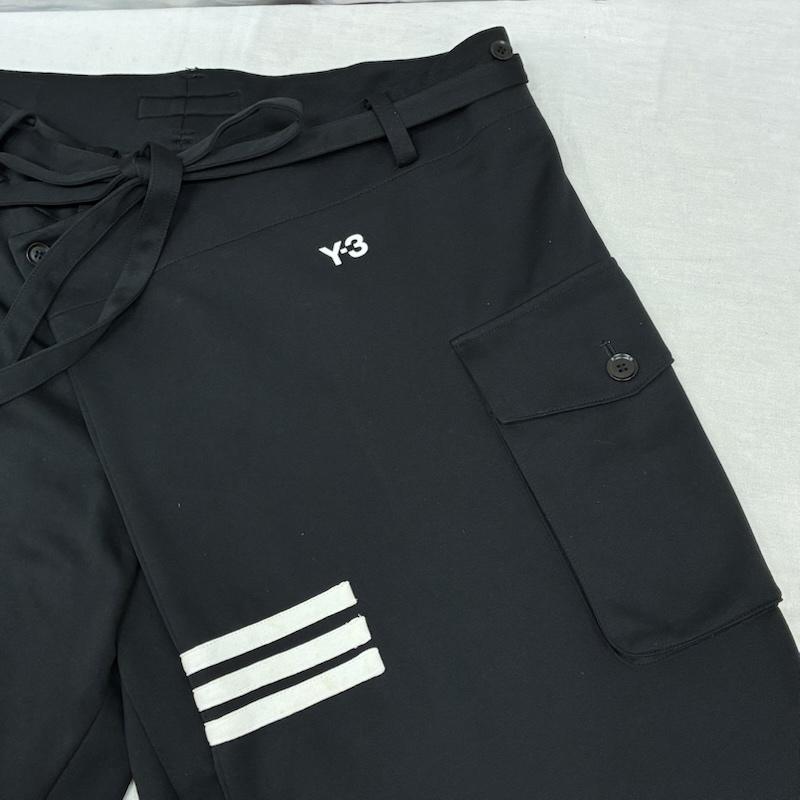 ワイスリー Y-3 パンツ ショートパンツ スリーストライプス ワイド ラップ カーゴ ハーフパンツ S メンズ USED 古着 中古 50160806