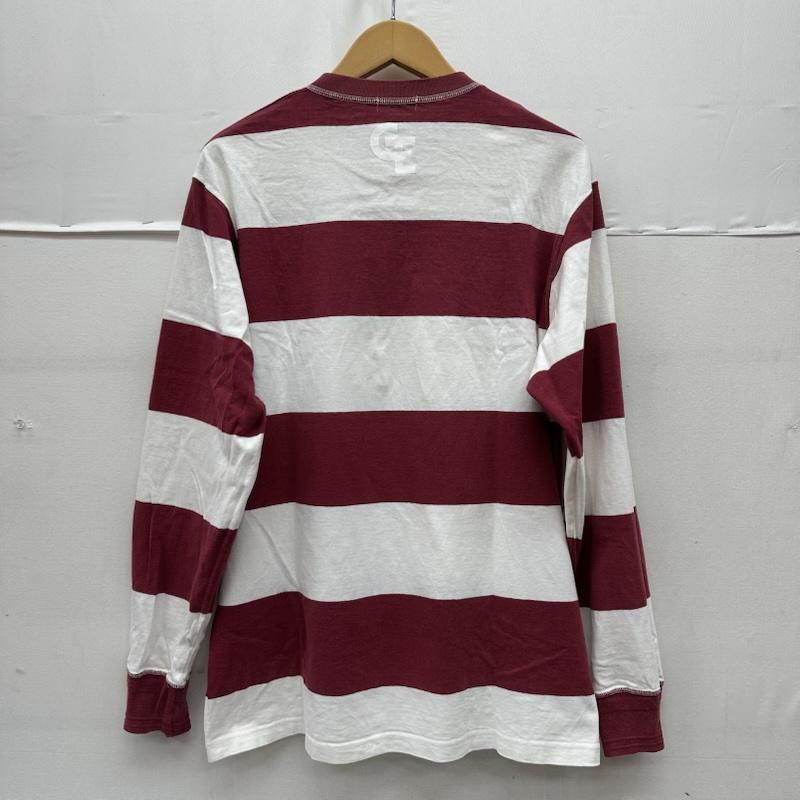 グッドイナフ GOODENOUGH Tシャツ 長袖 90s ヘンリーネック ボーダー ロンT M 白 / ホワイト / white X 赤 / レッド / red メンズ USED 古着 中古 50160808