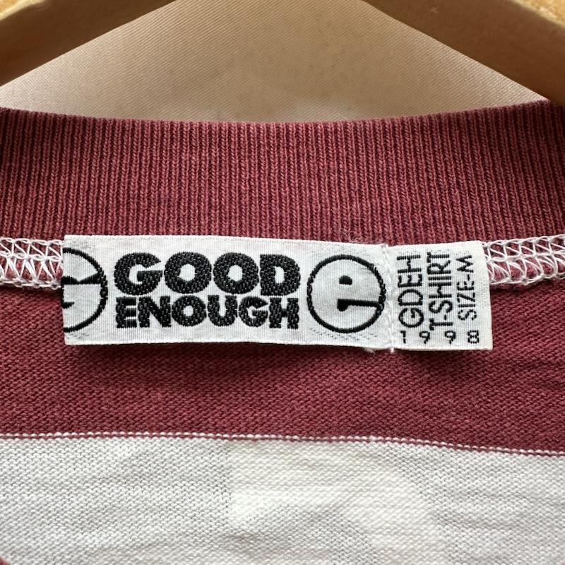 グッドイナフ GOODENOUGH Tシャツ 長袖 90s ヘンリーネック ボーダー ロンT M 白 / ホワイト / white X 赤 / レッド / red メンズ USED 古着 中古 50160808