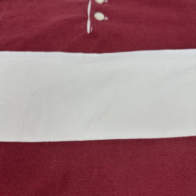 グッドイナフ GOODENOUGH Tシャツ 長袖 90s ヘンリーネック ボーダー ロンT M 白 / ホワイト / white X 赤 / レッド / red メンズ USED 古着 中古 50160808