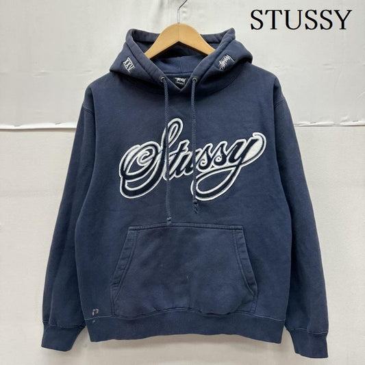 ステューシー STUSSY パーカー 長袖 00s 25周年 ロゴ 刺繍 パーカー S 紺 / ネイビー / navy メンズ USED 古着 中古 50160811