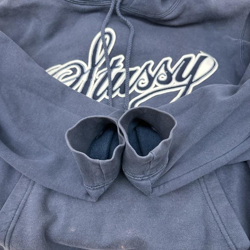 ステューシー STUSSY パーカー 長袖 00s 25周年 ロゴ 刺繍 パーカー S 紺 / ネイビー / navy メンズ USED 古着 中古 50160811