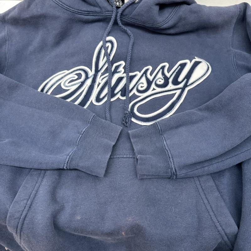 ステューシー STUSSY パーカー 長袖 00s 25周年 ロゴ 刺繍 パーカー S 紺 / ネイビー / navy メンズ USED 古着 中古 50160811