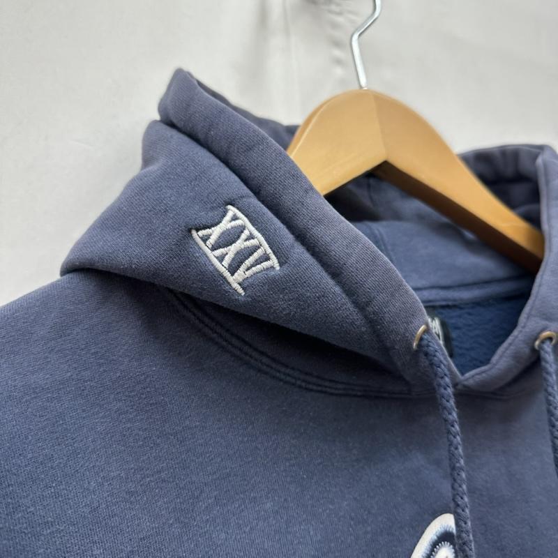 ステューシー STUSSY パーカー 長袖 00s 25周年 ロゴ 刺繍 パーカー S 紺 / ネイビー / navy メンズ USED 古着 中古 50160811