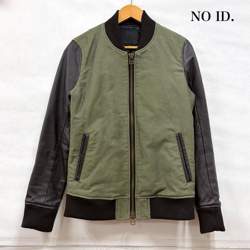 ノーアイディ NO ID. ジャケット、上着 ジャンパー、ブルゾン レザー 切替 ブルゾン ダブルジップ ミリタリー ジャケット MA-1 1 無地 カーキ / カーキ / khaki X 茶 / ブラウン / brown メンズ USED 古着 中古 50160817