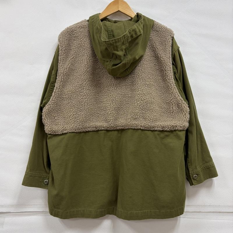 スピック＆スパン Spick & Span ジャケット、上着 ジャンパー、ブルゾン 19AW ミリタリー ボアミックス ブルゾン ドッキング ジャケット フード FREE 無地 カーキ / カーキ / khaki X ベージュ / ベージュ / beige レディース USED 古着 中古 50160818