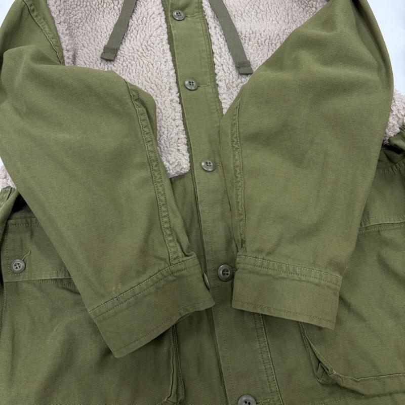スピック＆スパン Spick & Span ジャケット、上着 ジャンパー、ブルゾン 19AW ミリタリー ボアミックス ブルゾン ドッキング ジャケット フード FREE 無地 カーキ / カーキ / khaki X ベージュ / ベージュ / beige レディース USED 古着 中古 50160818