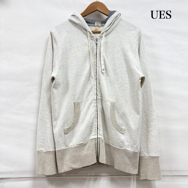 ウエス UES パーカー 長袖 フルジップ スウェット パーカー ジップアップ 3 無地 アイボリー / アイボリー / X 灰 / グレー / gray メンズ USED 古着 中古 50160820