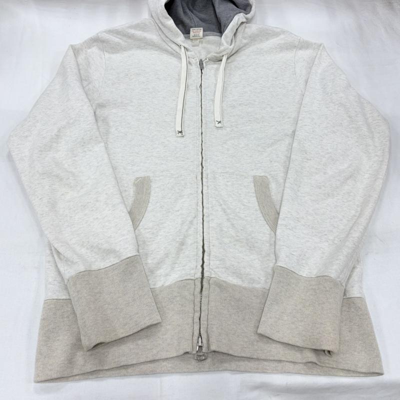 ウエス UES パーカー 長袖 フルジップ スウェット パーカー ジップアップ 3 無地 アイボリー / アイボリー / X 灰 / グレー / gray メンズ USED 古着 中古 50160820