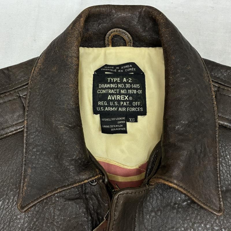 アヴィレックス AVIREX ジャケット、上着 フライトジャケット A-2 レザー フライトジャケット XS メンズ USED 古着 中古 50160821