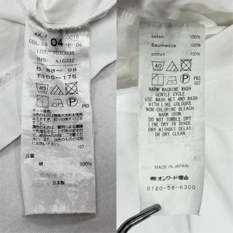 エイトン ATON Tシャツ 半袖 半袖 クルーネック 無地 Tシャツ オンワード樫山 4 無地 白 / ホワイト / white レディース USED 古着 中古 50160824