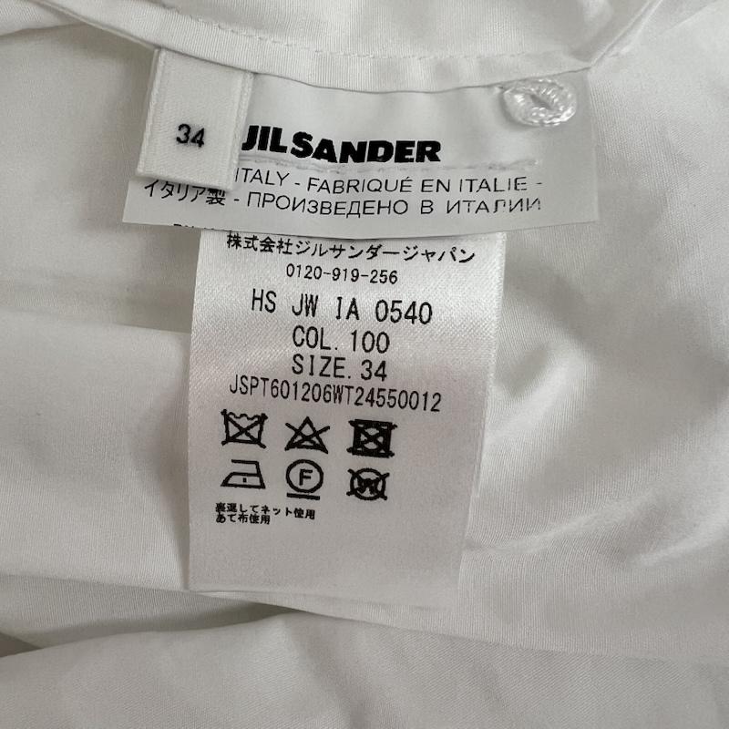 ジルサンダー JIL SANDER シャツ、ブラウス 長袖 ボリュームスリーブ 比翼 コットンシャツ 34 白 / ホワイト / white レディース USED 古着 中古 50160826