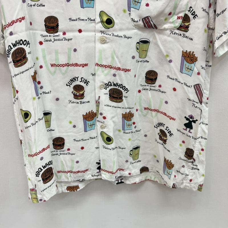 ラブラット LABRAT シャツ、ブラウス 半袖 ハンバーガー柄 レーヨン アロハシャツ M 白 / ホワイト / white メンズ USED 古着 中古 50160842