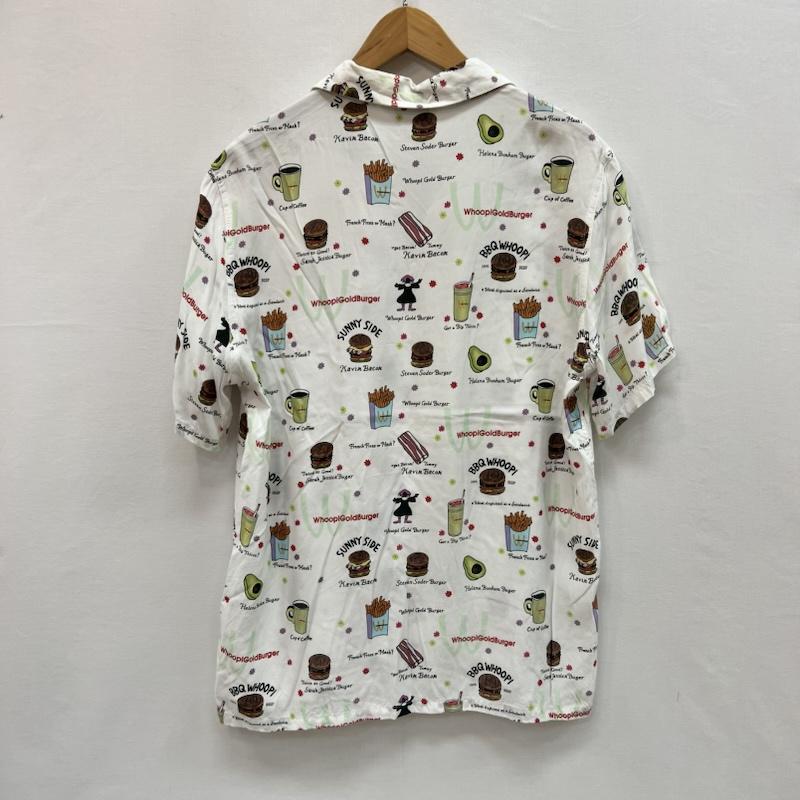 ラブラット LABRAT シャツ、ブラウス 半袖 ハンバーガー柄 レーヨン アロハシャツ M 白 / ホワイト / white メンズ USED 古着 中古 50160842