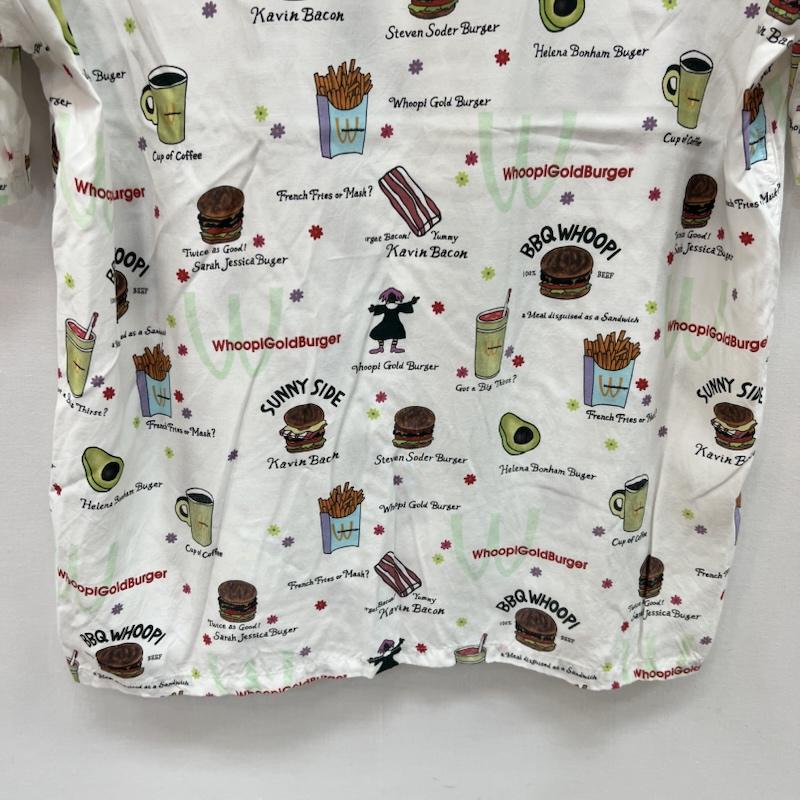 ラブラット LABRAT シャツ、ブラウス 半袖 ハンバーガー柄 レーヨン アロハシャツ M 白 / ホワイト / white メンズ USED 古着 中古 50160842