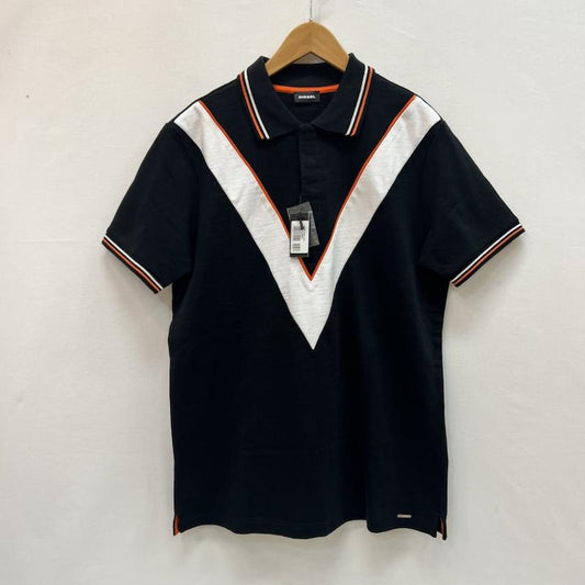 ディーゼル DIESEL ポロシャツ 半袖 タグ付き ポロシャツ L 黒 / ブラック / black メンズ USED 古着 中古 50160845