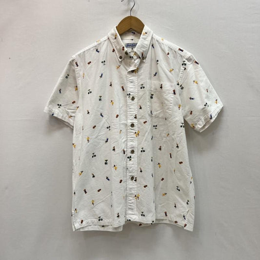 サンサーフ SUN SURF シャツ、ブラウス 半袖 ハワイアン フラガール プリント ボタンダウンシャツ SS31736 M 白 / ホワイト / white メンズ USED 古着 中古 50160847
