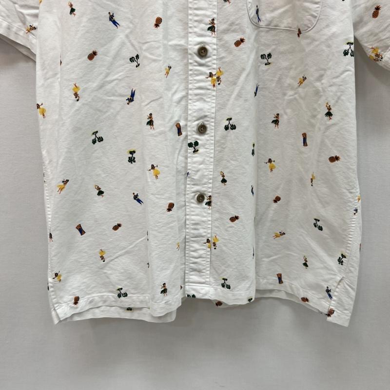 サンサーフ SUN SURF シャツ、ブラウス 半袖 ハワイアン フラガール プリント ボタンダウンシャツ SS31736 M 白 / ホワイト / white メンズ USED 古着 中古 50160847