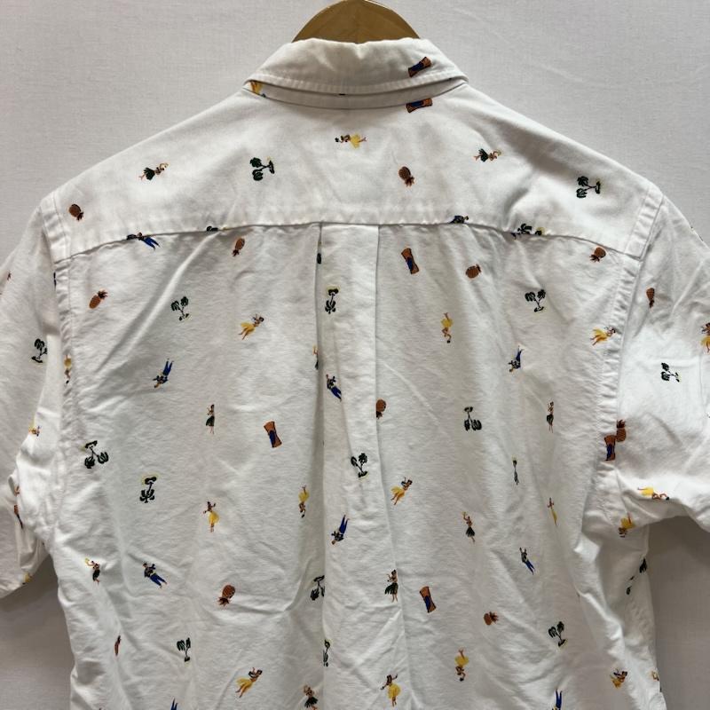 サンサーフ SUN SURF シャツ、ブラウス 半袖 ハワイアン フラガール プリント ボタンダウンシャツ SS31736 M 白 / ホワイト / white メンズ USED 古着 中古 50160847