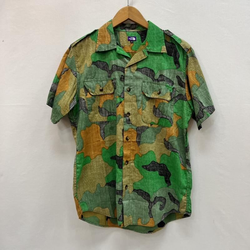 ザノースフェイス THE NORTH FACE シャツ、ブラウス 半袖 カモフラ 迷彩 コットン シャツ M 緑 / グリーン / green メンズ USED 古着 中古 50160850