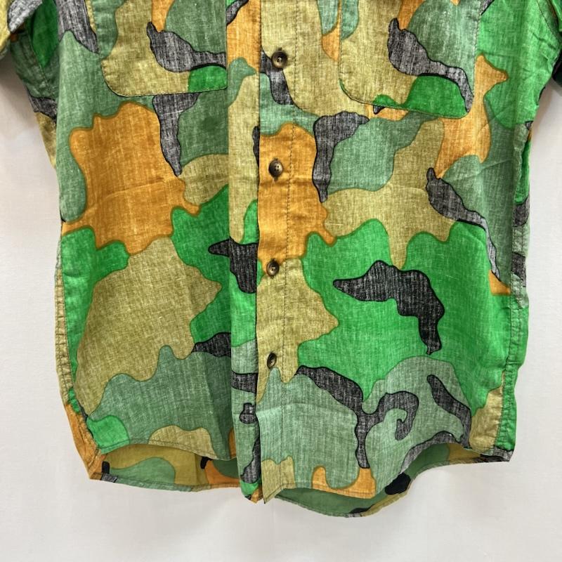 ザノースフェイス THE NORTH FACE シャツ、ブラウス 半袖 カモフラ 迷彩 コットン シャツ M 緑 / グリーン / green メンズ USED 古着 中古 50160850